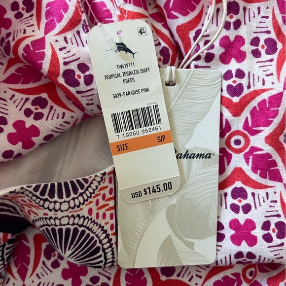 Tommy Bahama 100% Linen Tropical Hawaiian Floral Summer Vacation Dress Sz S - Picture 7 of 9